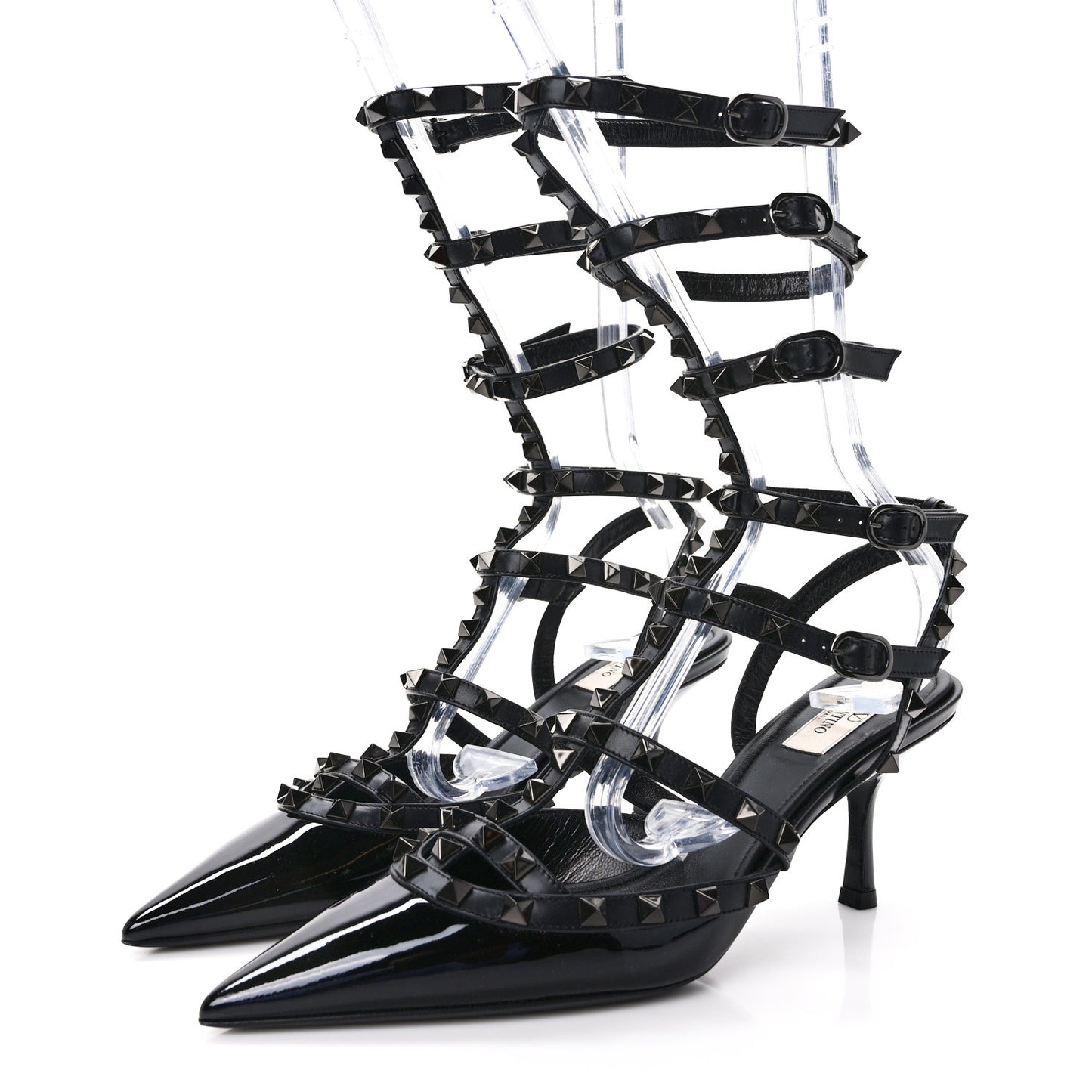 Patent Monochrome Rockstud 70mm Pumps 39 Black