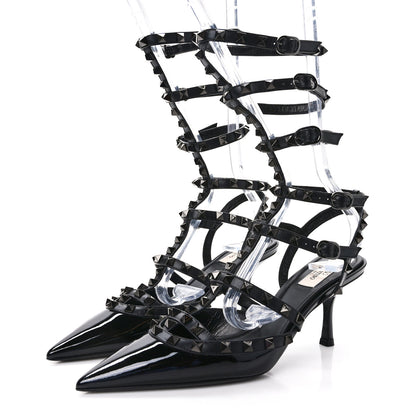 Valentino Garavani Patent Monochrome Rockstud 70mm Pumps 39 Black 3 of 8