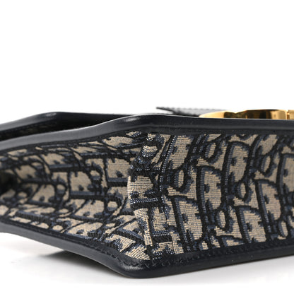 Christian Dior Oblique 30 Montaigne Flap Bag Blue 8 of 9