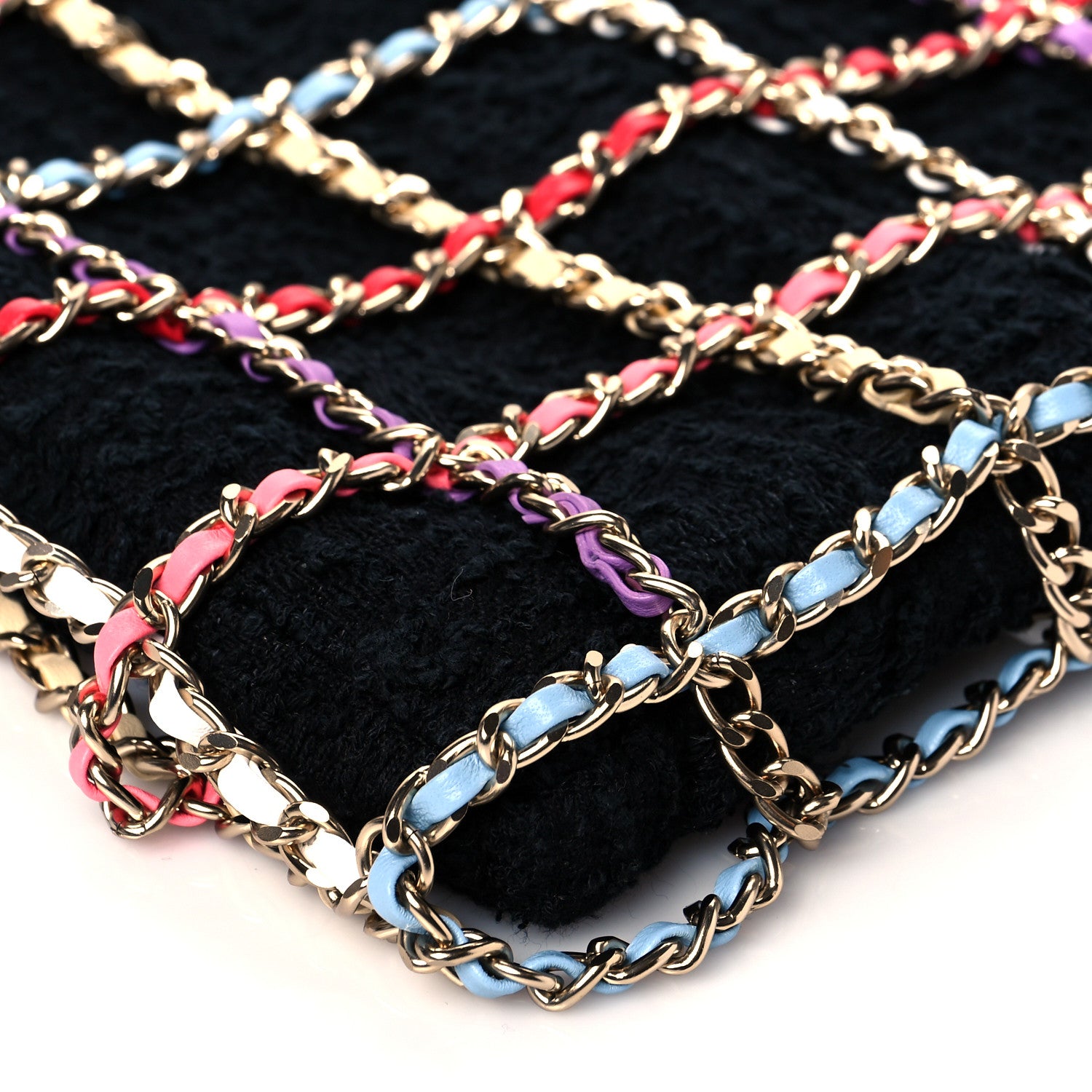 Chanel Tweed Large Shopping Chain Tote Black Multicolor 10 of 10