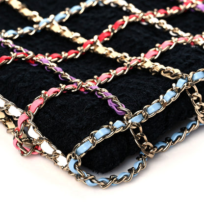Chanel Tweed Large Shopping Chain Tote Black Multicolor 10 of 10