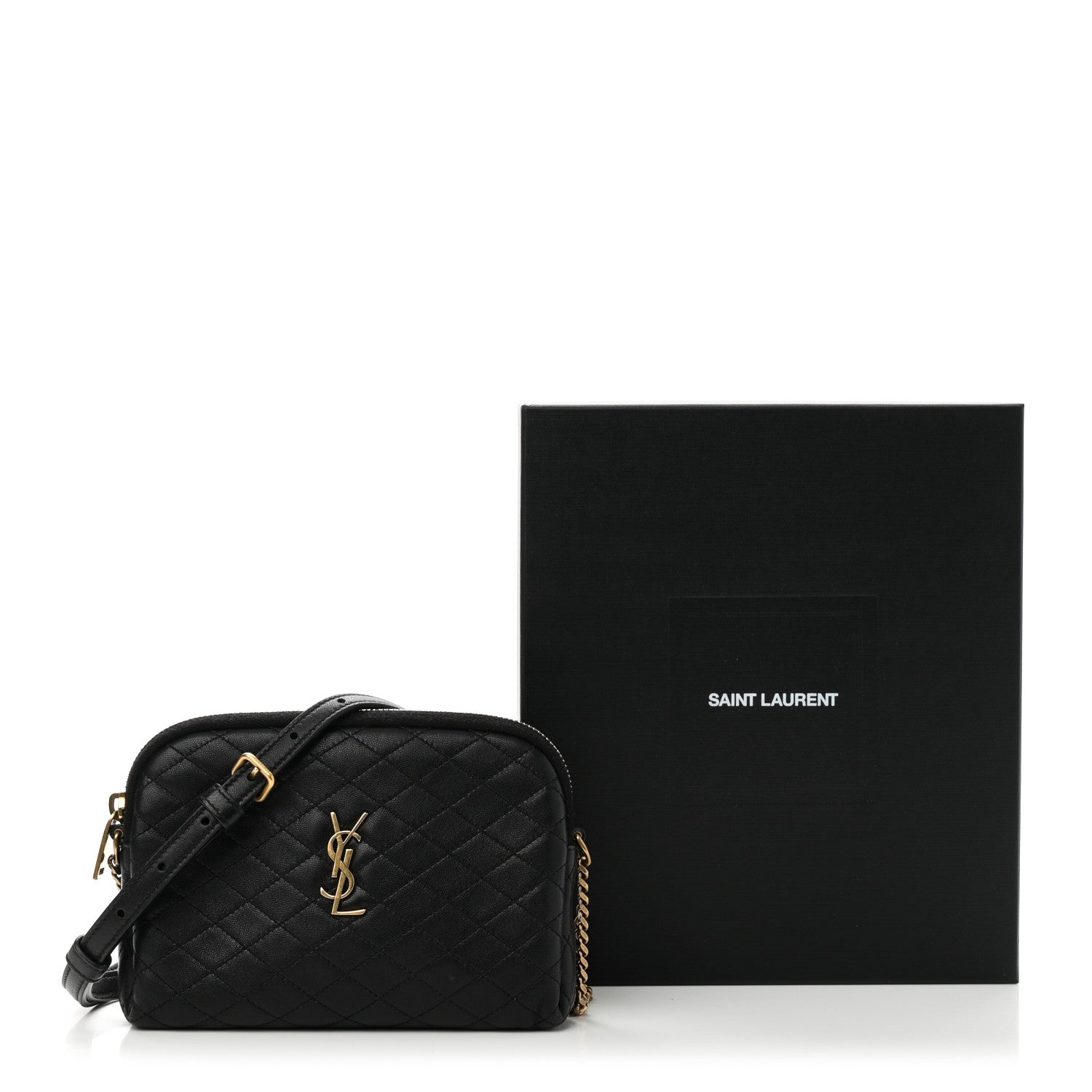 Saint Laurent Lambskin Quilted Gaby Zipped Pouch Black 10 of 10