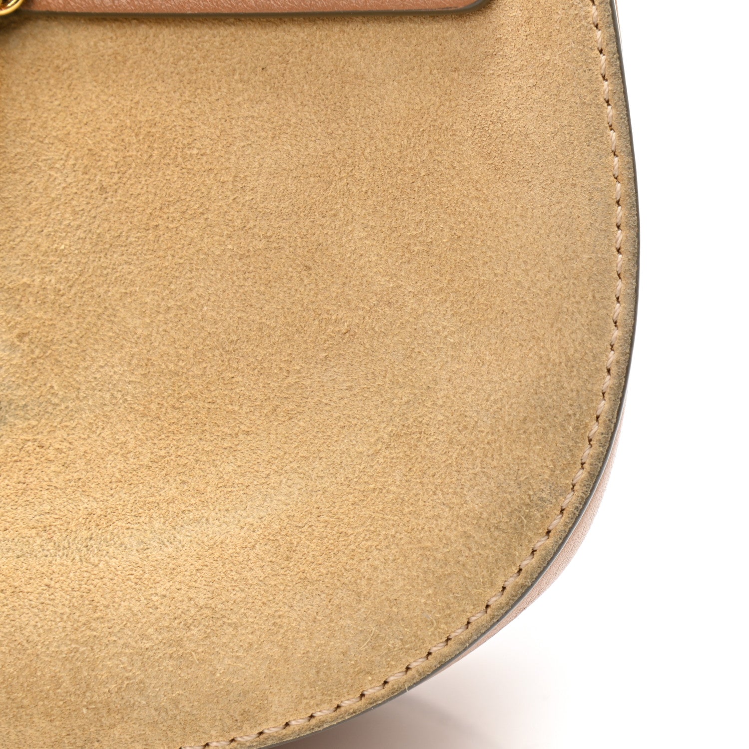 Chloe Suede Smooth Calfskin Drew Shoulder Bag Milky Coffee 11 of 12