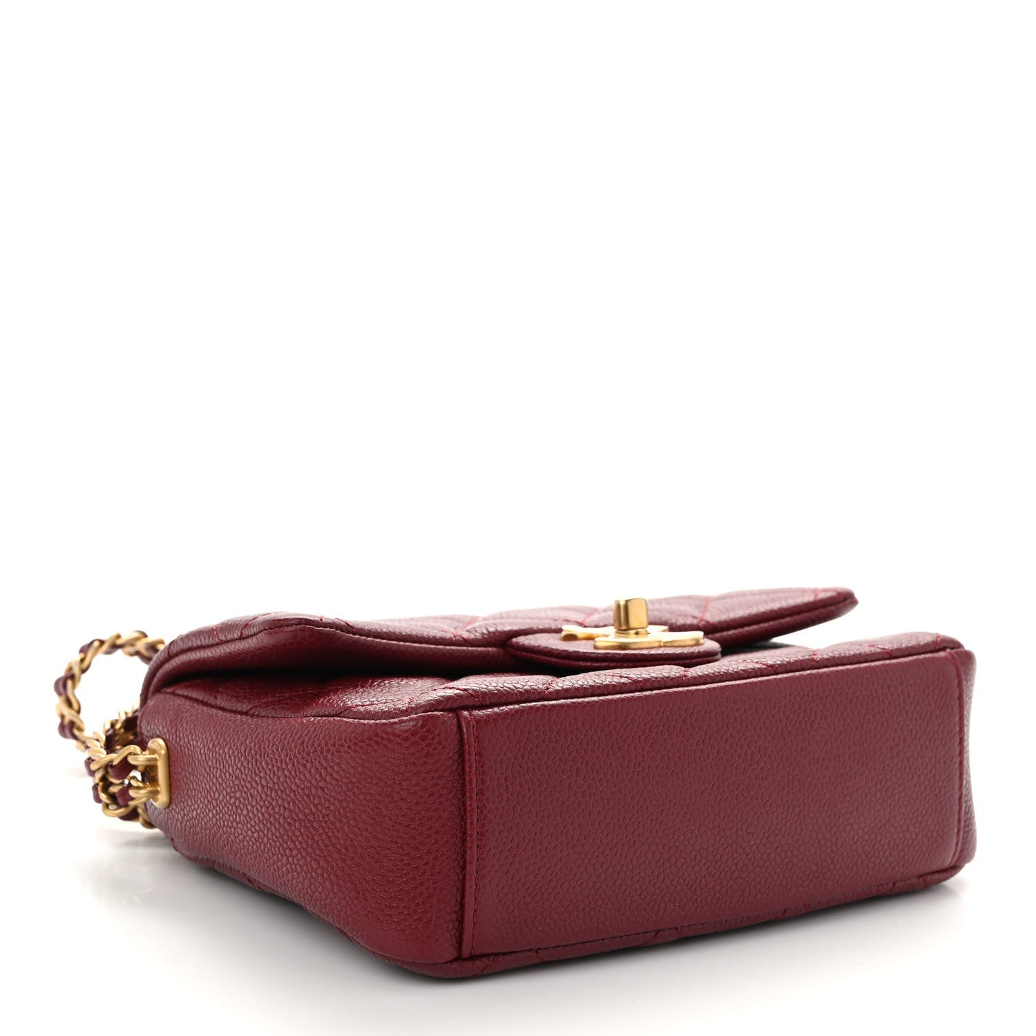 Chanel Caviar Quilted Mini Chain Soul Flap Burgundy 4 of 11