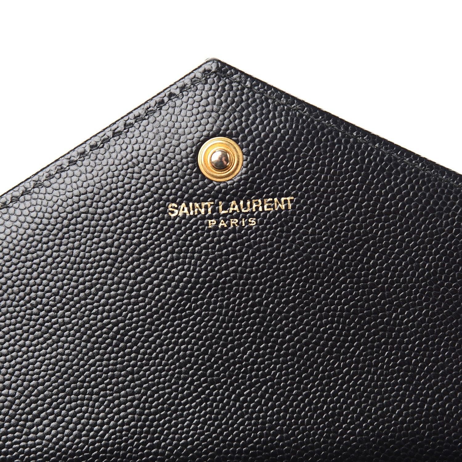 Saint Laurent Grain De Poudre Matelasse Chevron Monogram Chain Wallet Black 5 of 10
