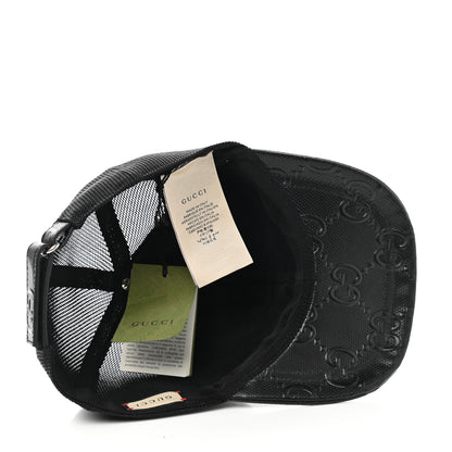 Gucci Calfskin Mesh GG Tennis Embossed Gary Baseball Hat M Black 10 of 10