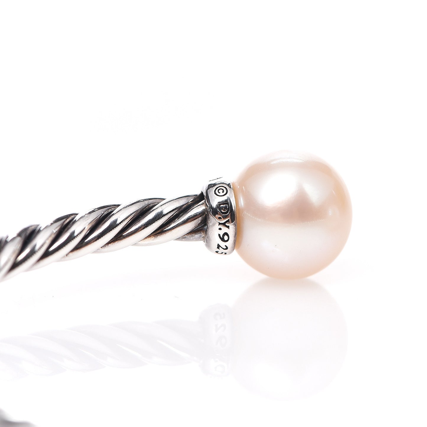 Sterling Silver Diamond Pearl 9mm Solari Bracelet