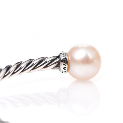 David Yurman Sterling Silver Diamond Pearl 9mm Solari Bracelet 3 of 4