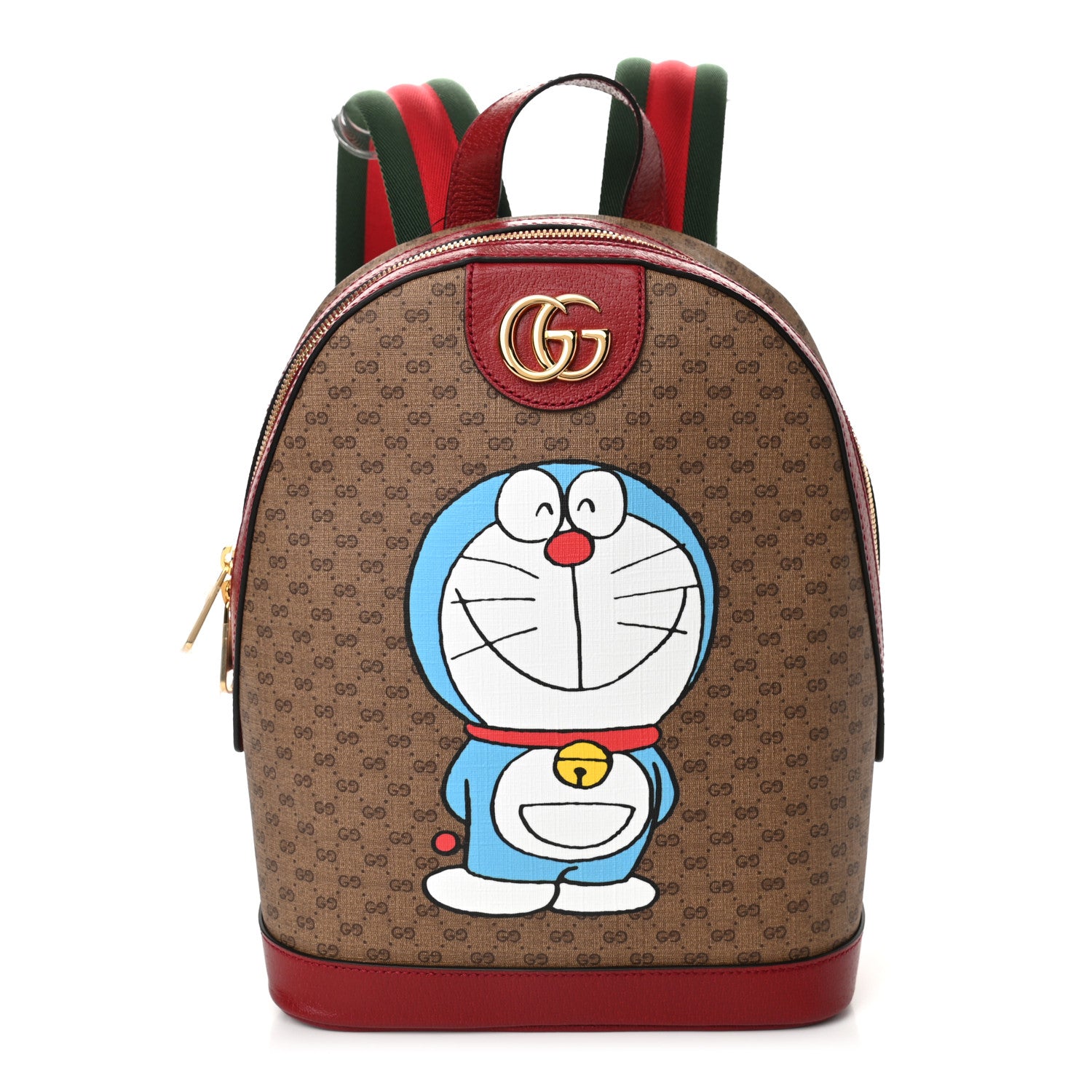 Gucci X DORAEMON Mini Vintage GG Supreme Monogram Small Dome Backpack Beige Cherry Red 1 of 10