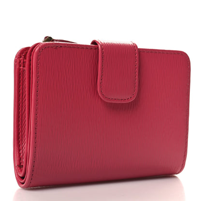 Prada Vitello Move Metal Compact Wallet Peonia 3 of 8