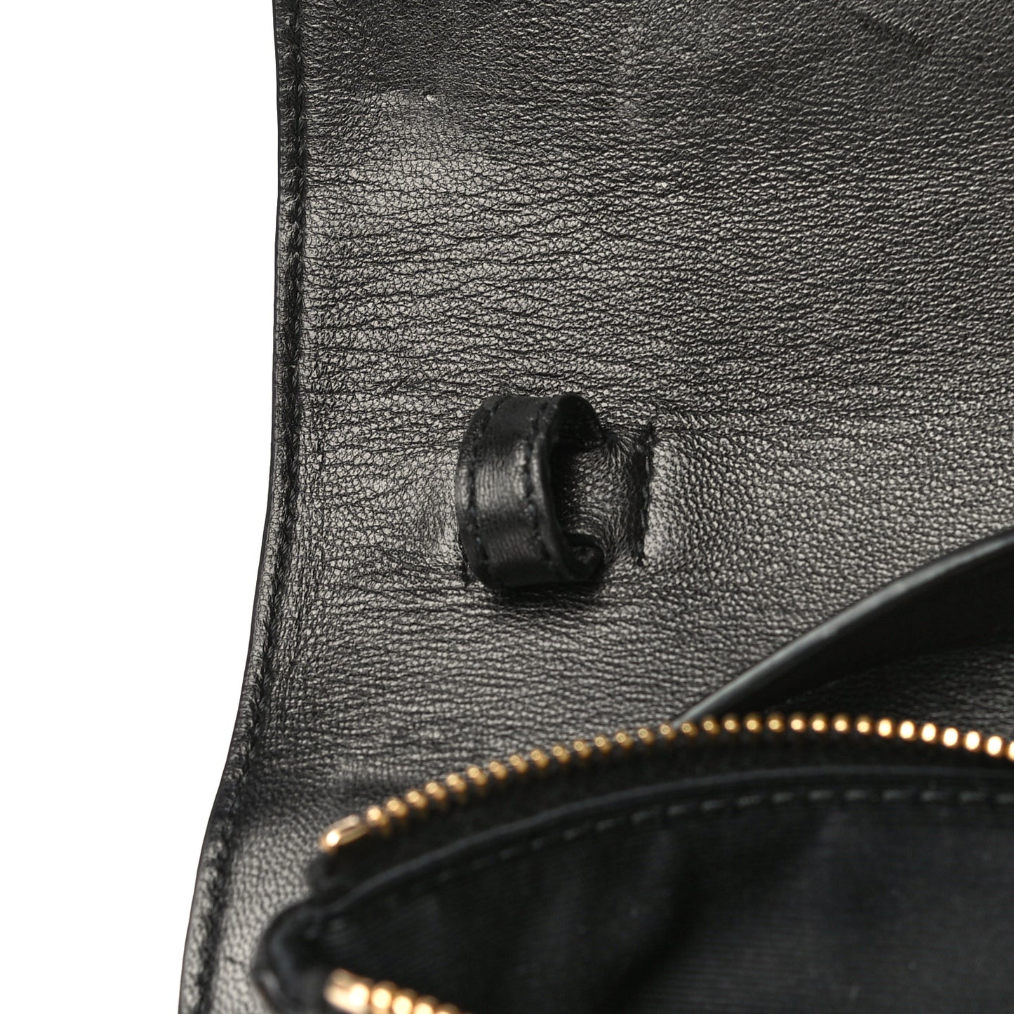 Lambskin Diamond Quilted Monogram Angie Chain Bag Black
