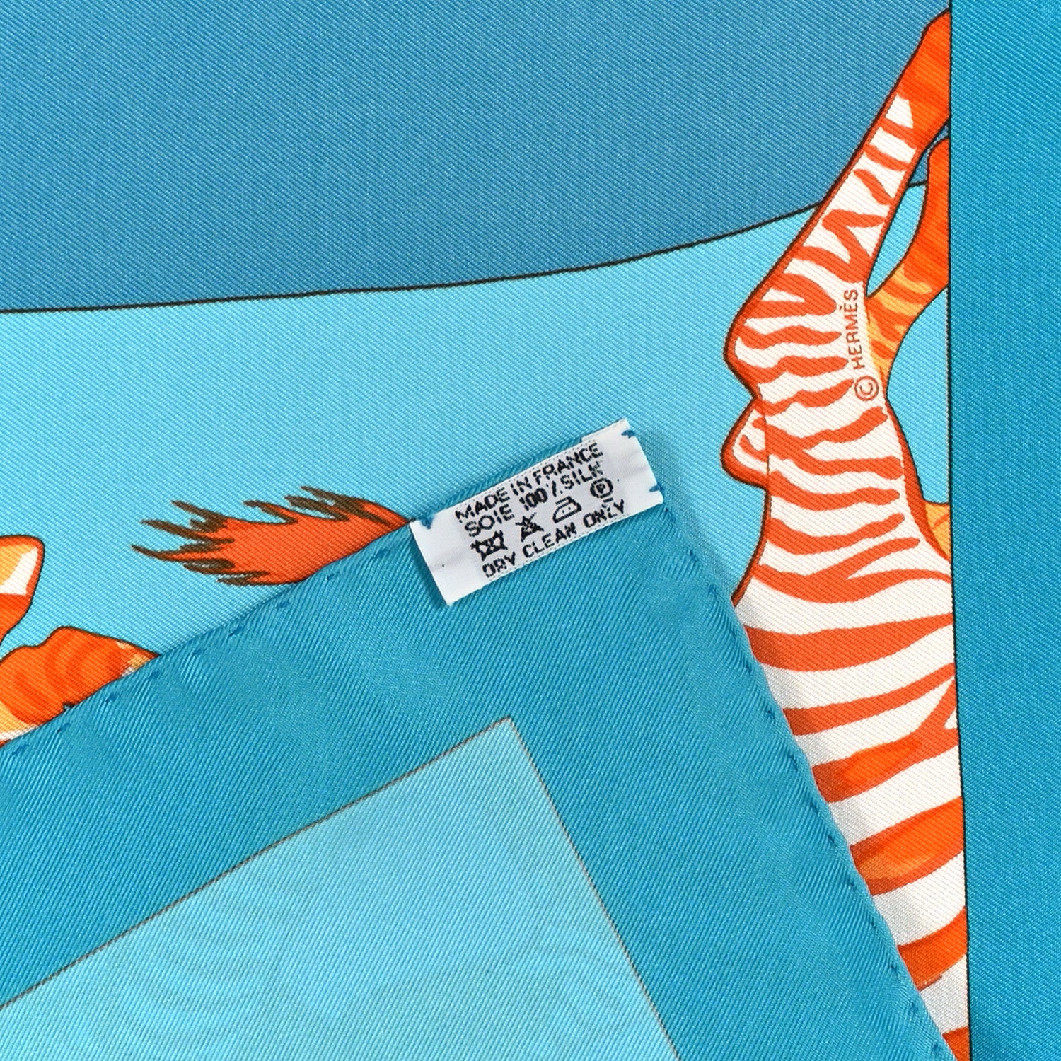 Hermes Silk Les Zebres II Pocket Square 3 of 3