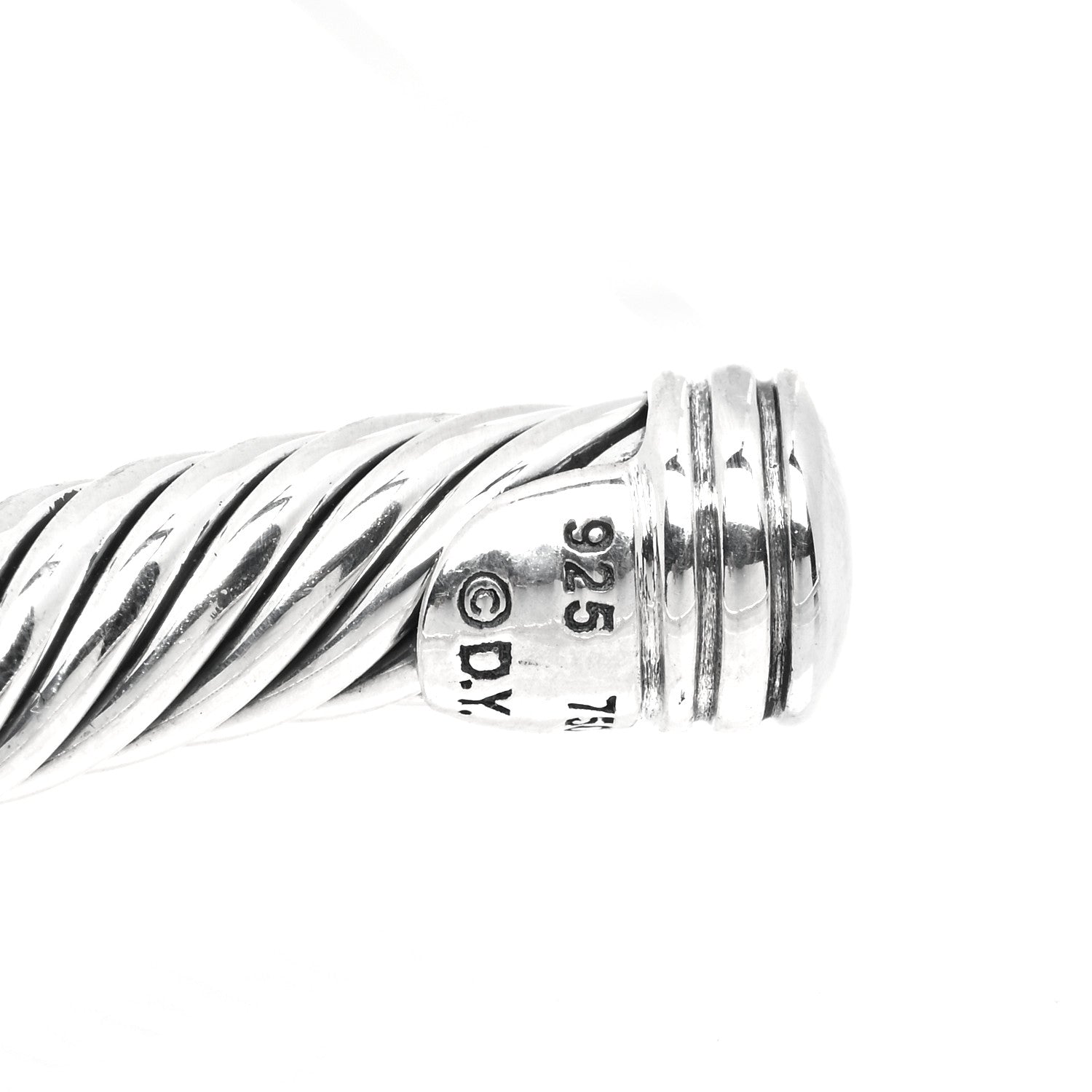 David Yurman Sterling Silver Diamond 5mm Cable Classics Station Bracelet 3 of 4