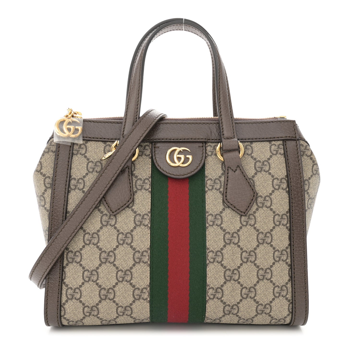 GG Supreme Monogram Small Ophidia Tote Bag Brown