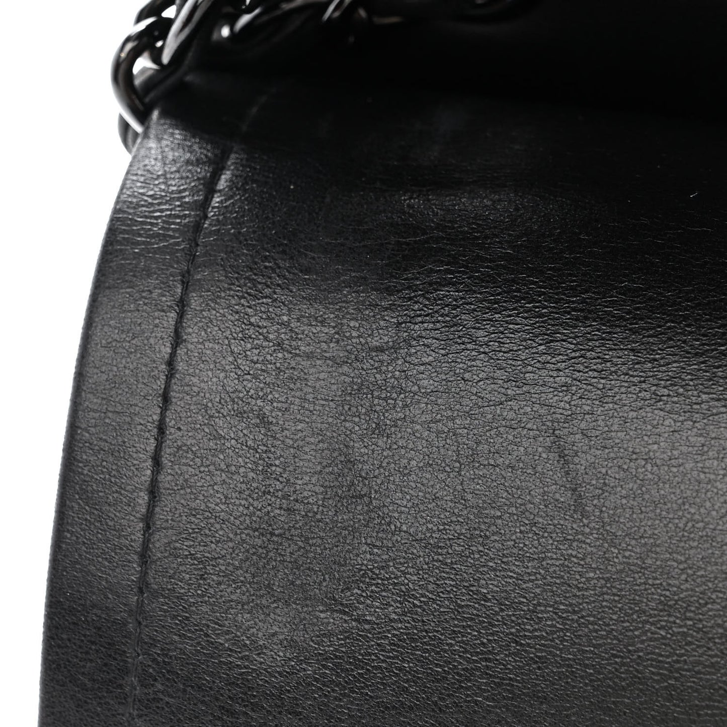 Lambskin Chevron Quilted Jumbo Double Flap So Black