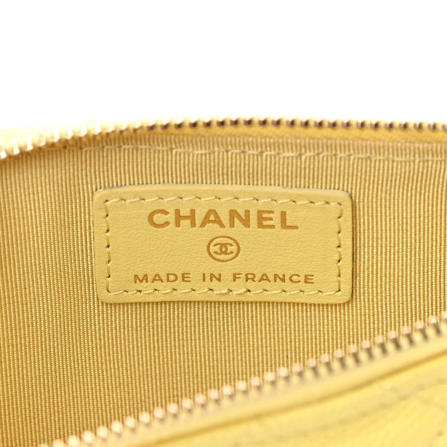 Caviar Quilted Classic Flat Wallet Pouch Yellow