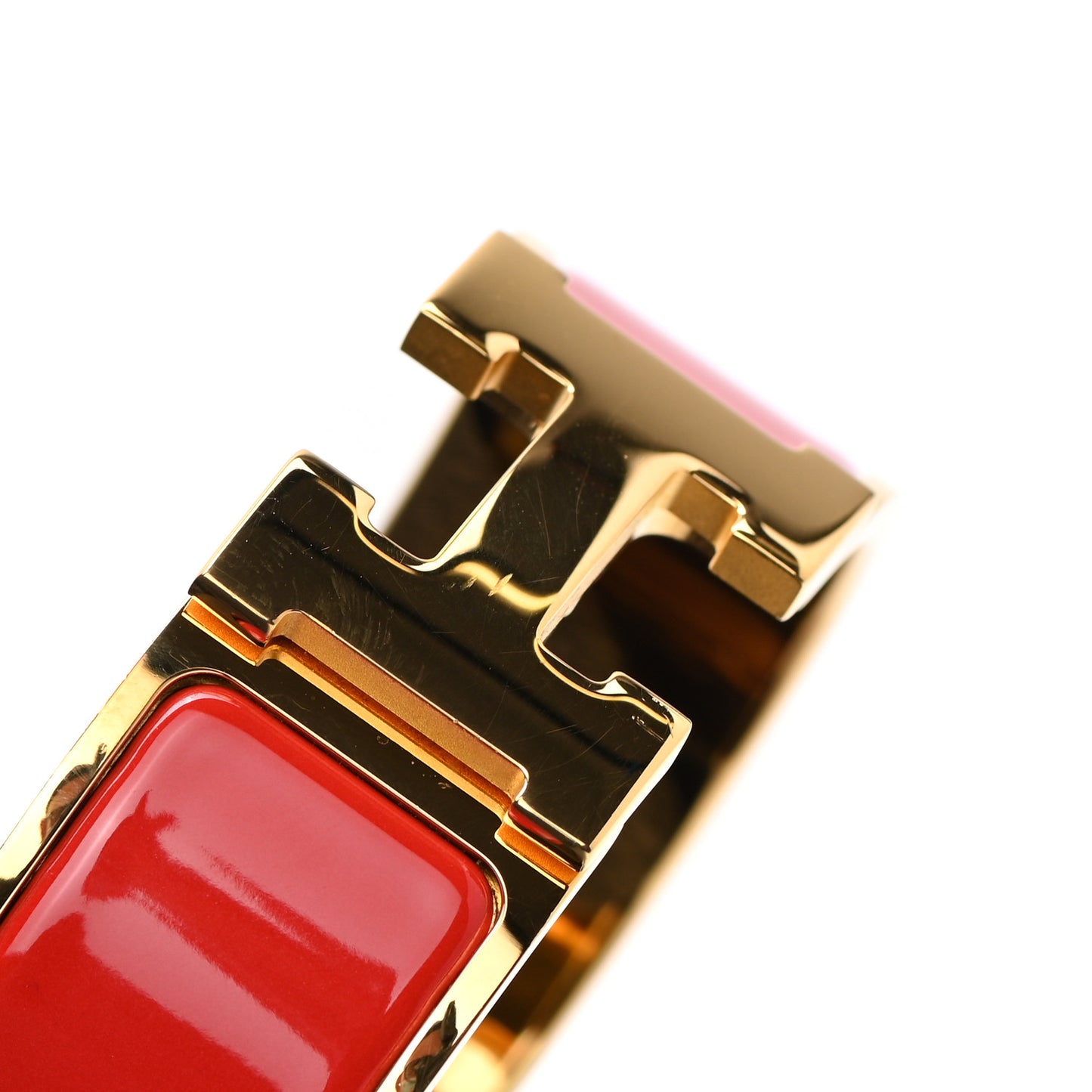 Enamel Wide Clic Clac H Bracelet PM Red