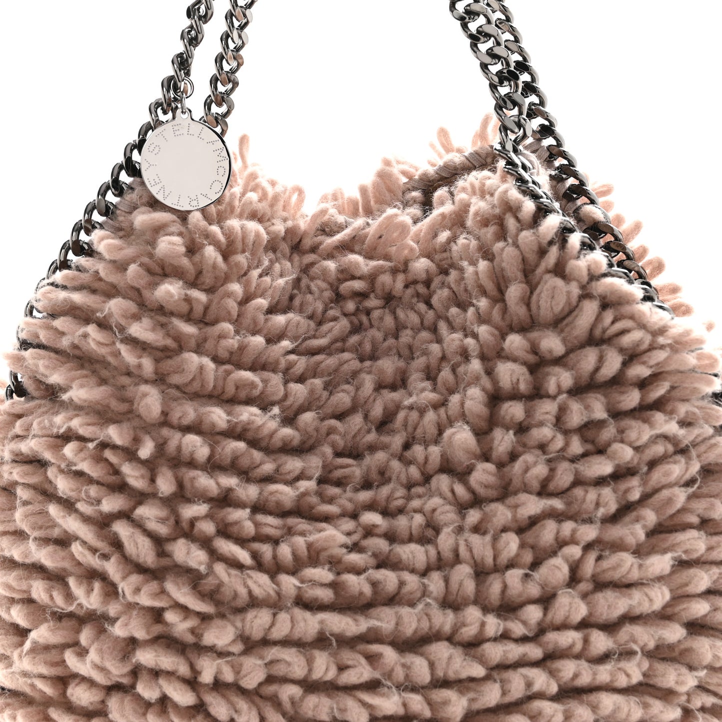 Wool Fur Small Falabella Tote Pink
