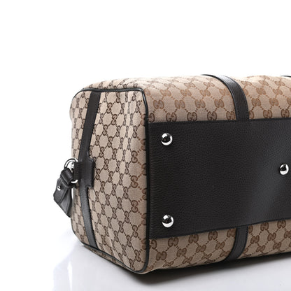 Gucci Monogram Dollar Calfskin Boston Duffle Bag Beige Ebony Testa di Moro Marrone Scuro 7 of 8