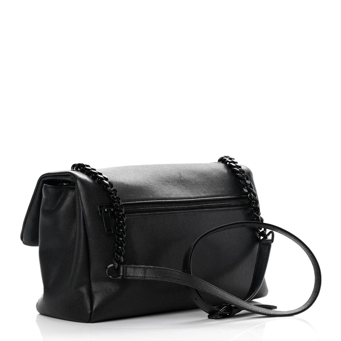 Grain De Poudre Medium West Hollywood Monogram Fold-Over Black