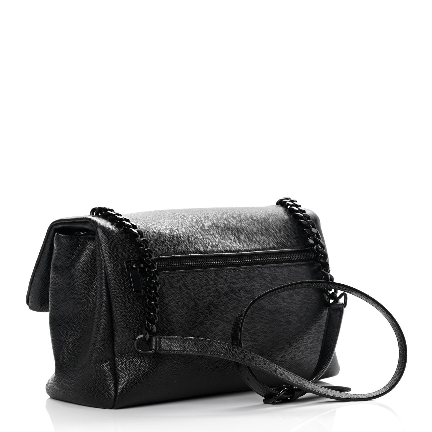 Saint Laurent Grain De Poudre Medium West Hollywood Monogram Fold-Over Black 3 of 12