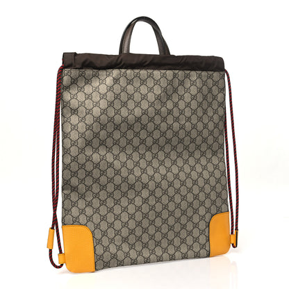 Gucci GG Supreme Monogram Neo Vintage Drawstring Backpack Beige New Acero Crop 3 of 10