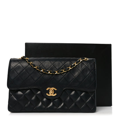 Chanel Lambskin Quilted Medium Double Flap Black 11 of 11