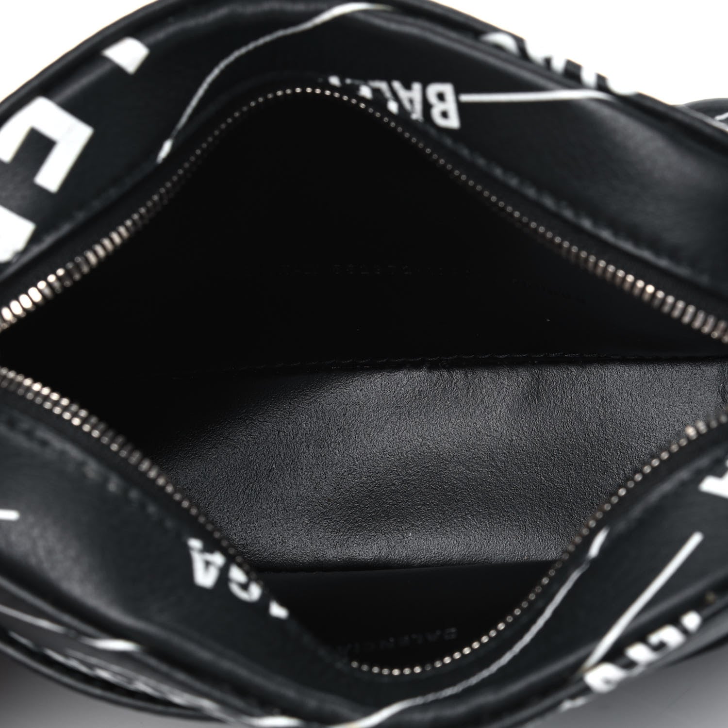 Balenciaga Calfskin Logo Print XS Everyday Camera Bag Black White 4 of 5