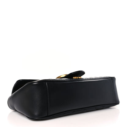 Gucci Calfskin Matelasse Small GG Marmont Shoulder Bag Black 4 of 9
