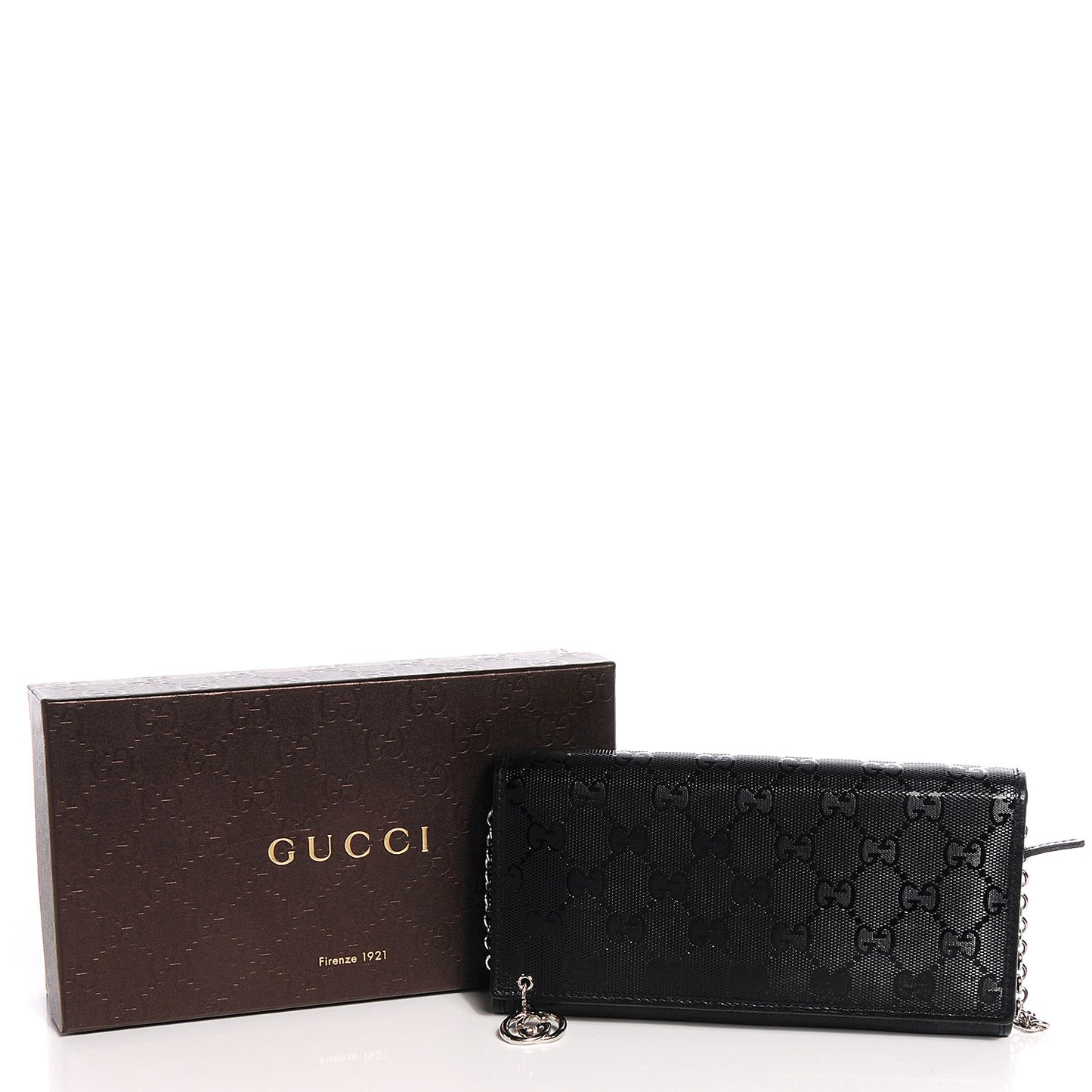 Imprime Monogram GG Pierce Chain Clutch Wallet Black
