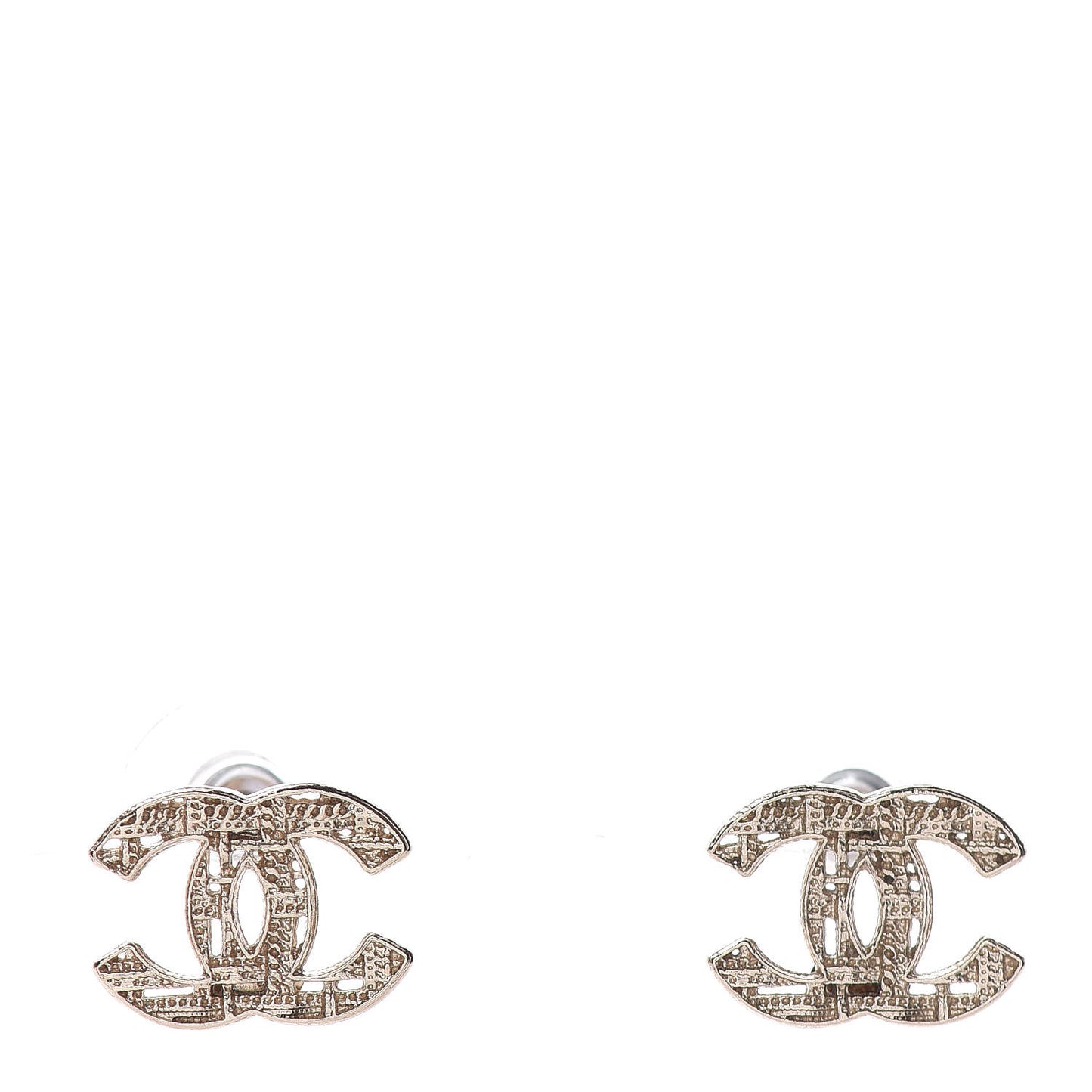 Tweed Effect CC Earrings Gold