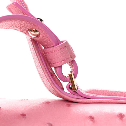 Delvaux Ostrich MM Tempete Satchel Pink 10 of 12