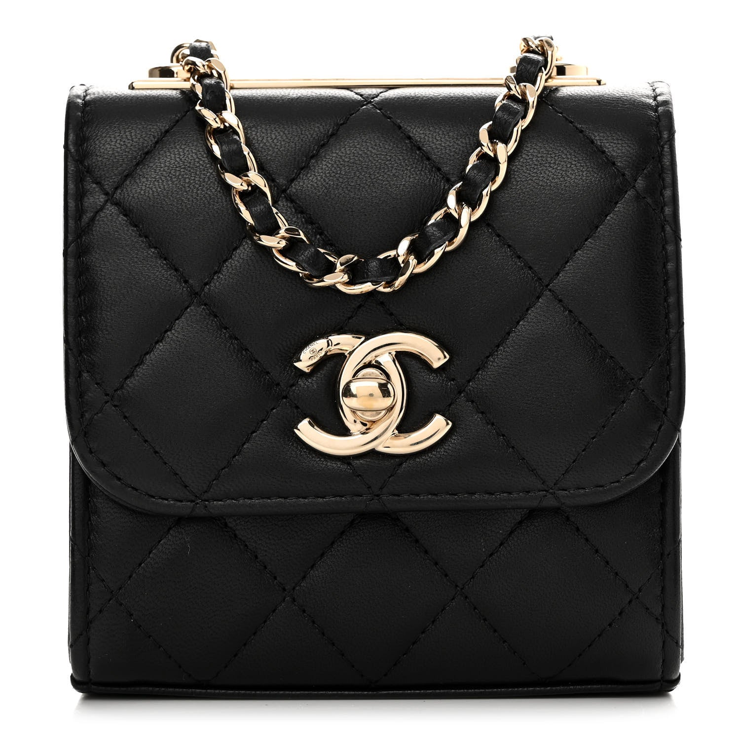 Chanel Lambskin Quilted Mini Trendy CC Chain Wallet Black 1 of 13