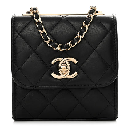 Chanel Lambskin Quilted Mini Trendy CC Chain Wallet Black 1 of 13