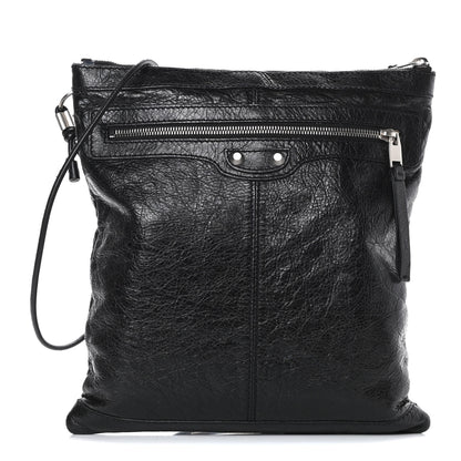 Balenciaga Agneau Classic Silver Hardware Flat Messenger Black 1 of 14