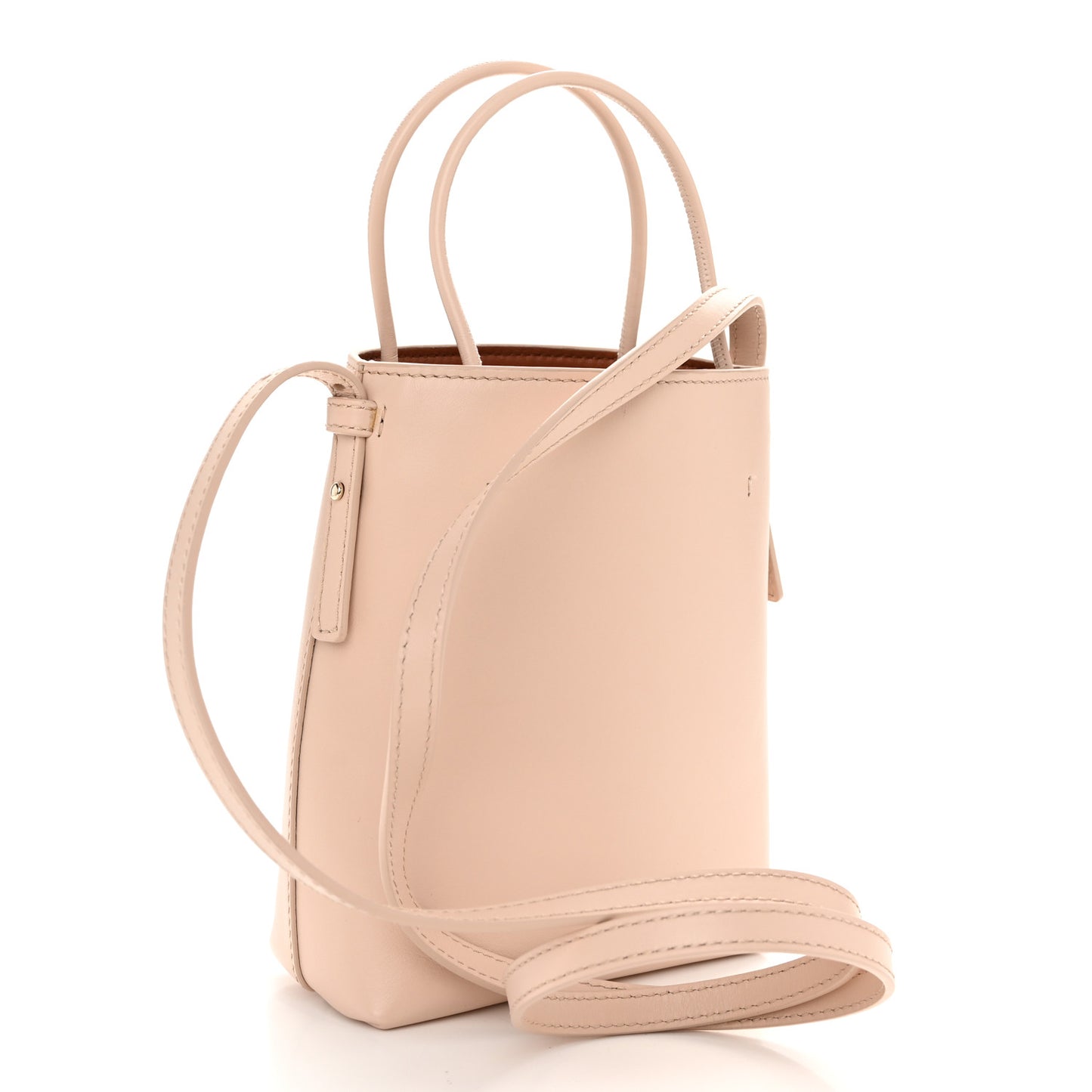Shiny Calfskin Micro Sense Tote Bag Cement Pink