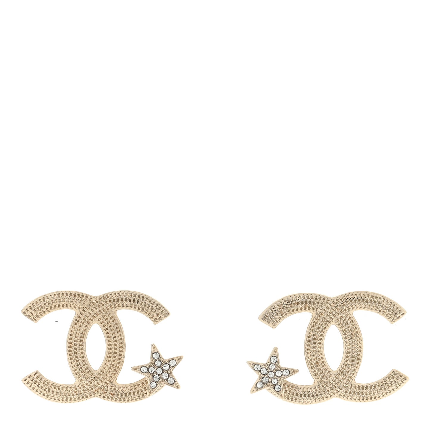 Crystal CC Star Earrings Gold