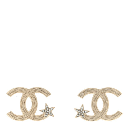 Chanel Crystal CC Star Earrings Gold 1 of 4