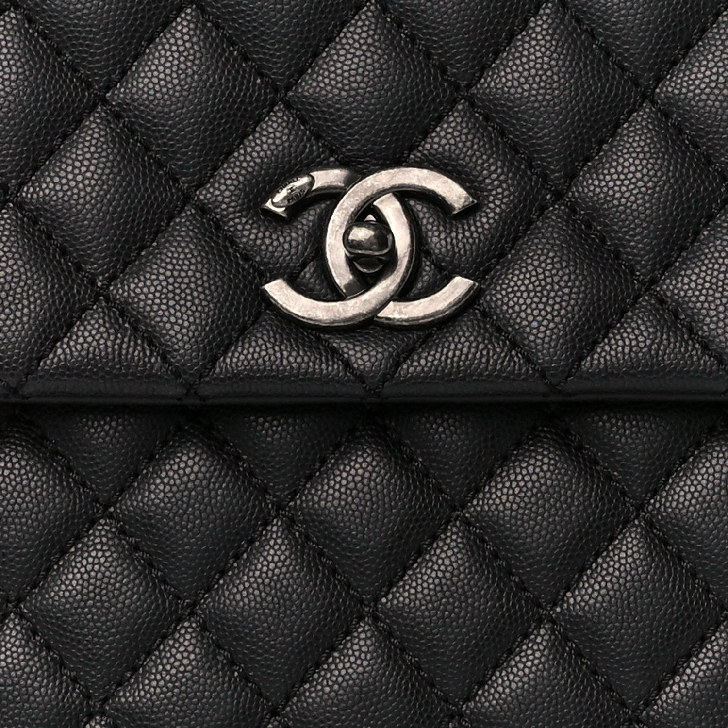 Chanel Caviar Quilted Large Coco Handle Flap Black 8 of 10