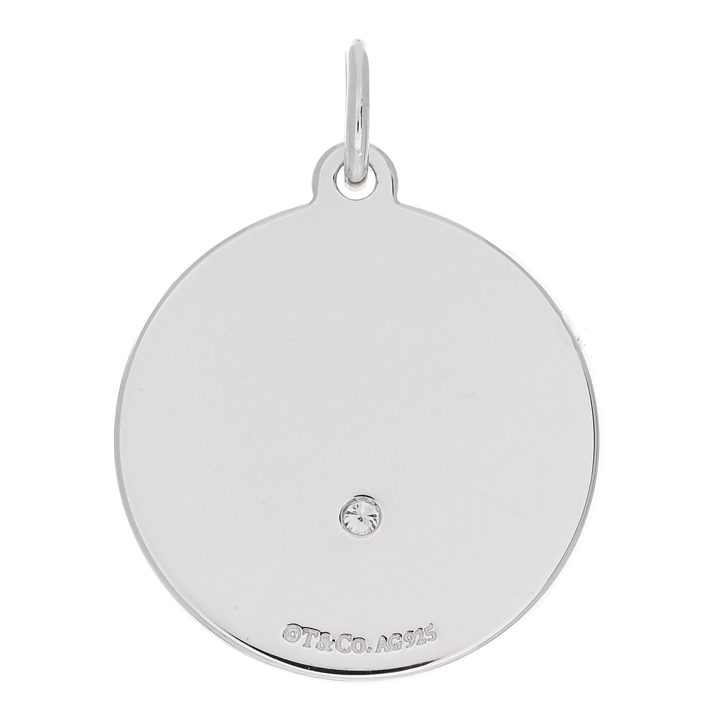 Sterling Silver Diamond Good Fortune Tag Charm