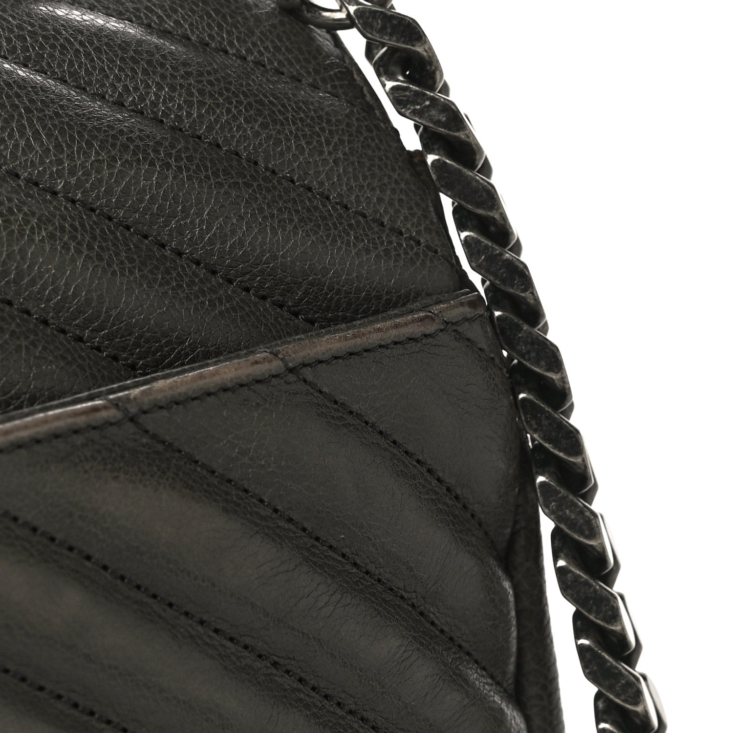 Saint Laurent Grained Calfskin Matelasse Chevron Monogram Medium College Bag Grey 18 of 18