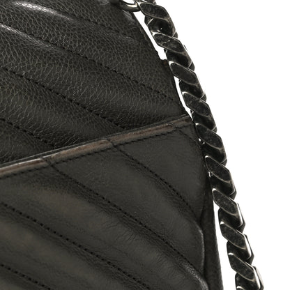 Saint Laurent Grained Calfskin Matelasse Chevron Monogram Medium College Bag Grey 18 of 18