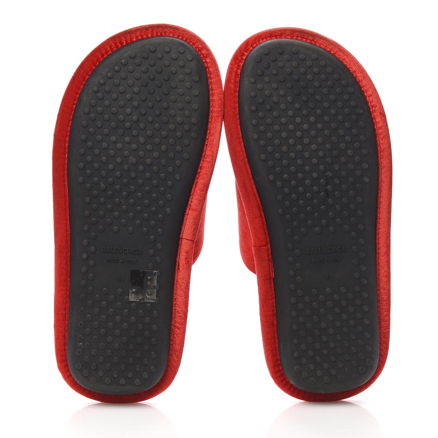 Velvet Slip-On Mule Slippers 41 Red