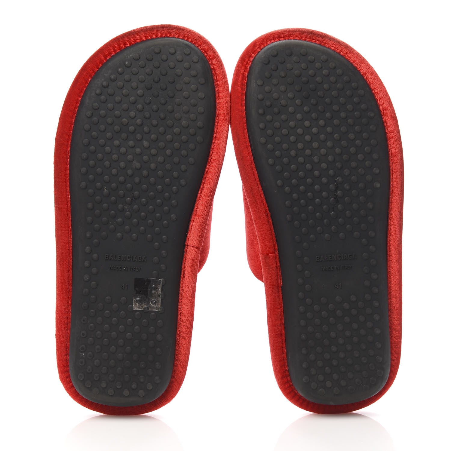 Balenciaga Velvet Slip-On Mule Slippers 41 Red 5 of 8