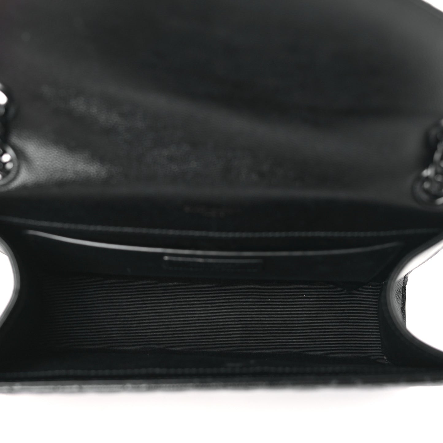 Grain De Poudre Textured Mixed Matelasse Triquilt Medium Monogram Monochrome Satchel Black