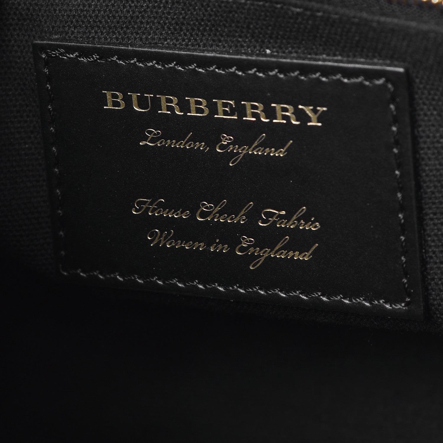 Burberry Grainy Calfskin House Check Small Banner Tote Mahogany Red 6 of 9