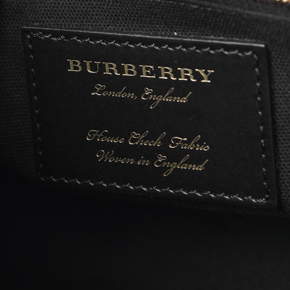 Burberry Grainy Calfskin House Check Small Banner Tote Mahogany Red 6 of 9