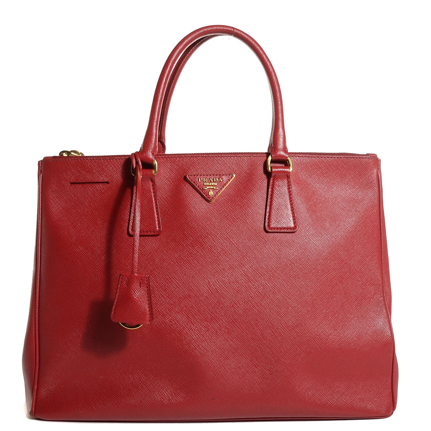 Saffiano Large Galleria Double Zip Tote Fuoco
