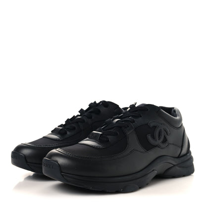 Chanel Calfskin Lambskin CC Uniform Sneakers Black 41 Black 4 of 10