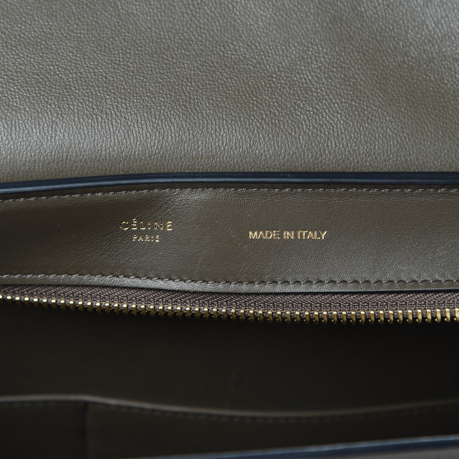 Celine Crocodile Embossed Calfskin Suede Medium Trapeze Taupe 6 of 17
